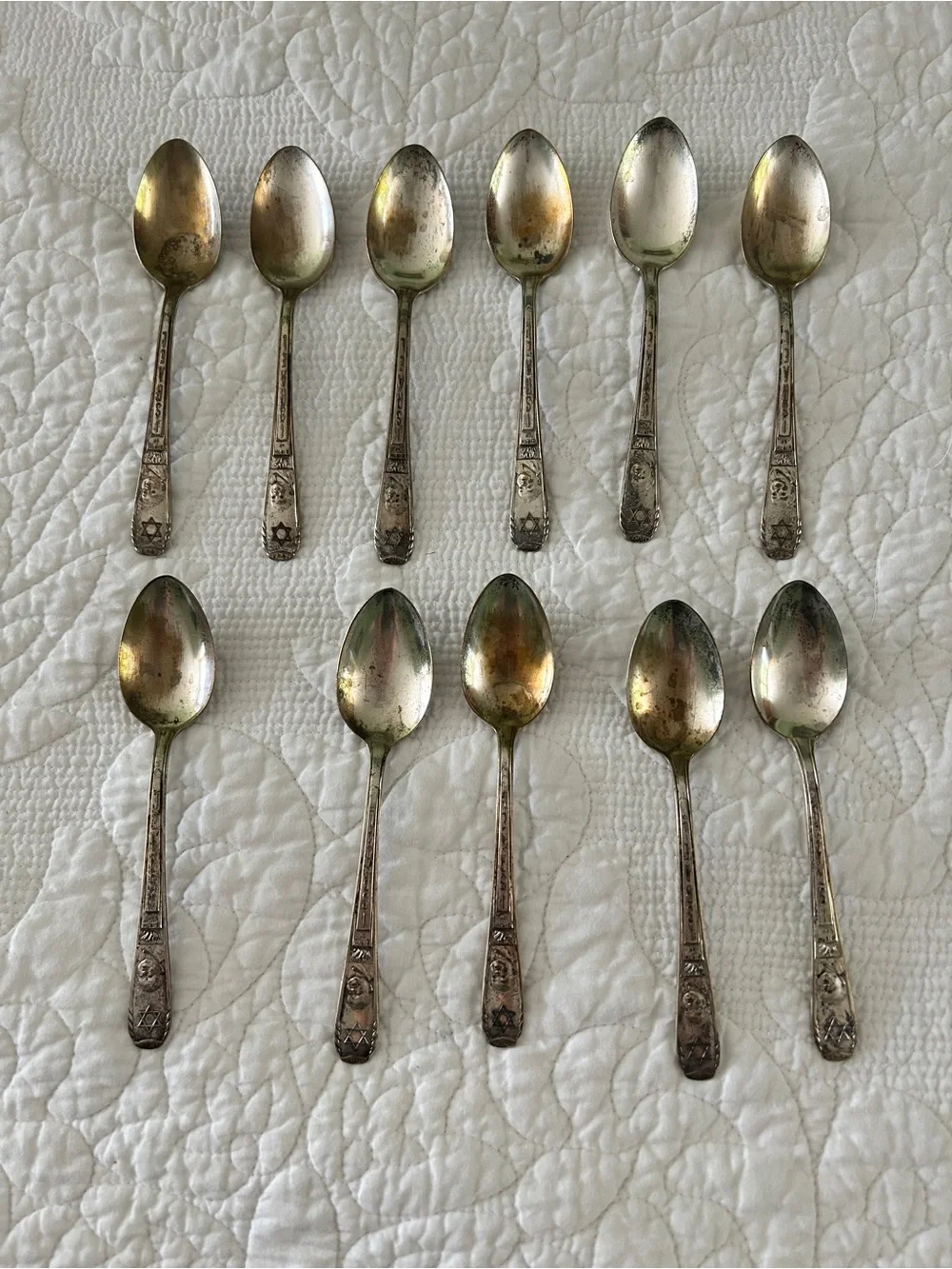 Set of 11 Vintage 1948 Birth of Israel Commemorative Tea Spoons – Litvin Silver